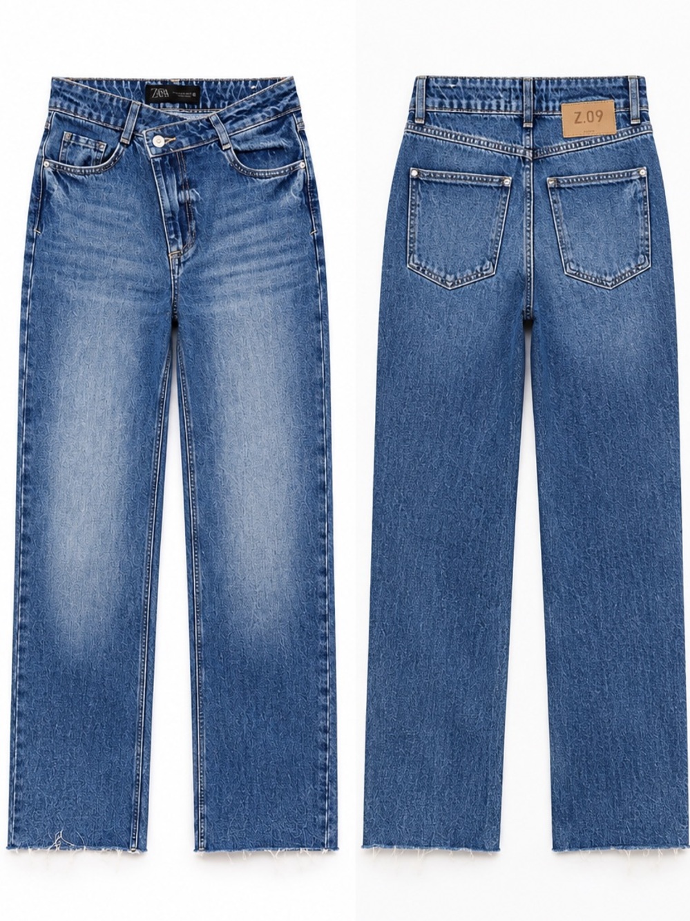 ZARA Z.09 High Rise Crossover Waist Straight Leg Jeans Size 2